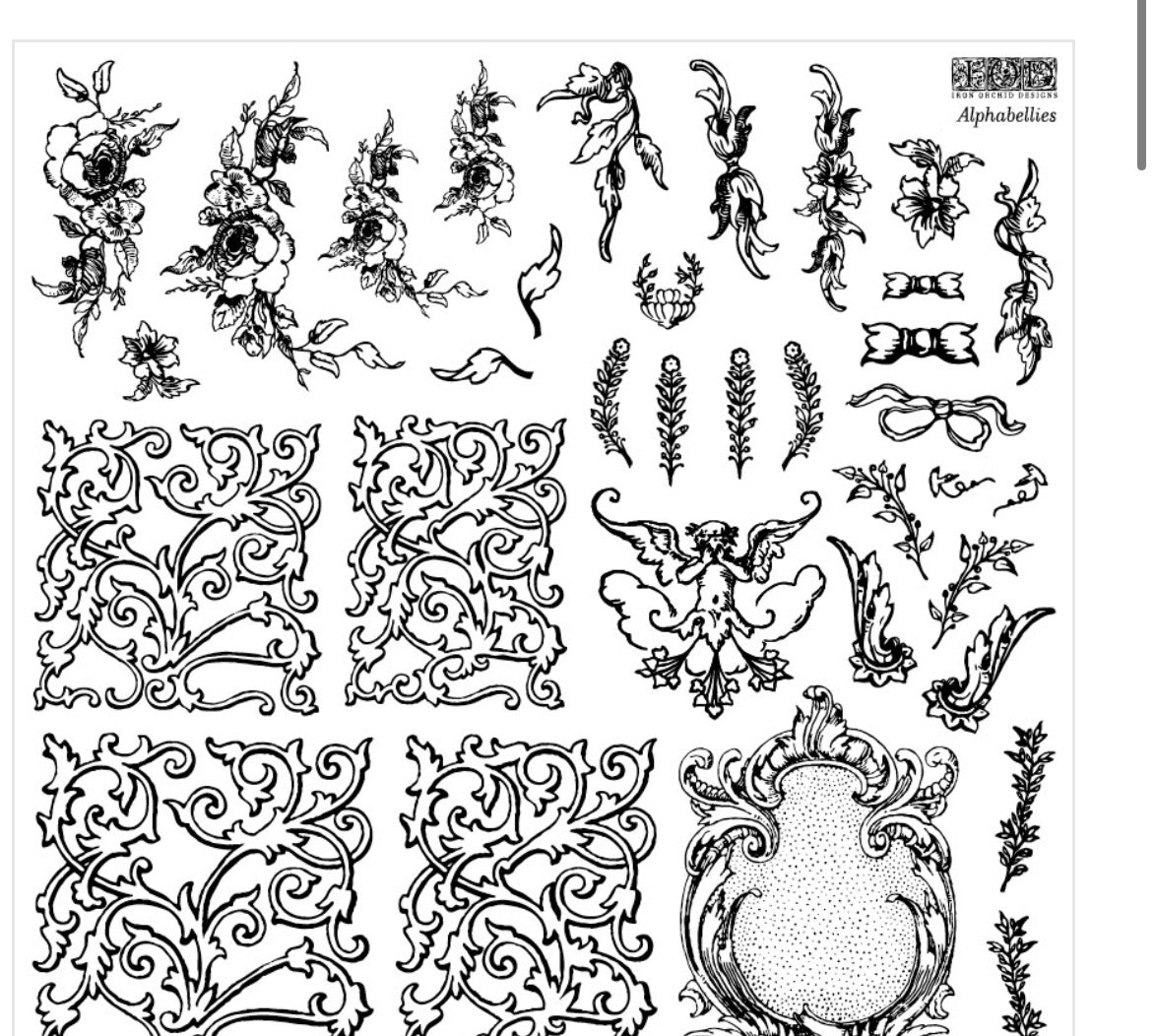 Alphabellies IOD Décor Stamp