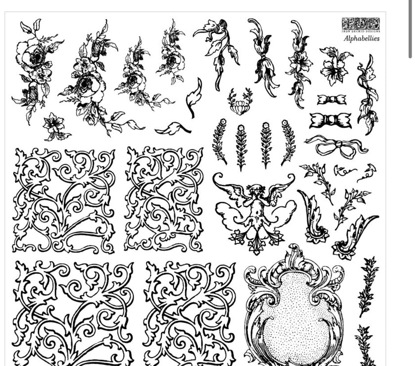 Alphabellies IOD Décor Stamp