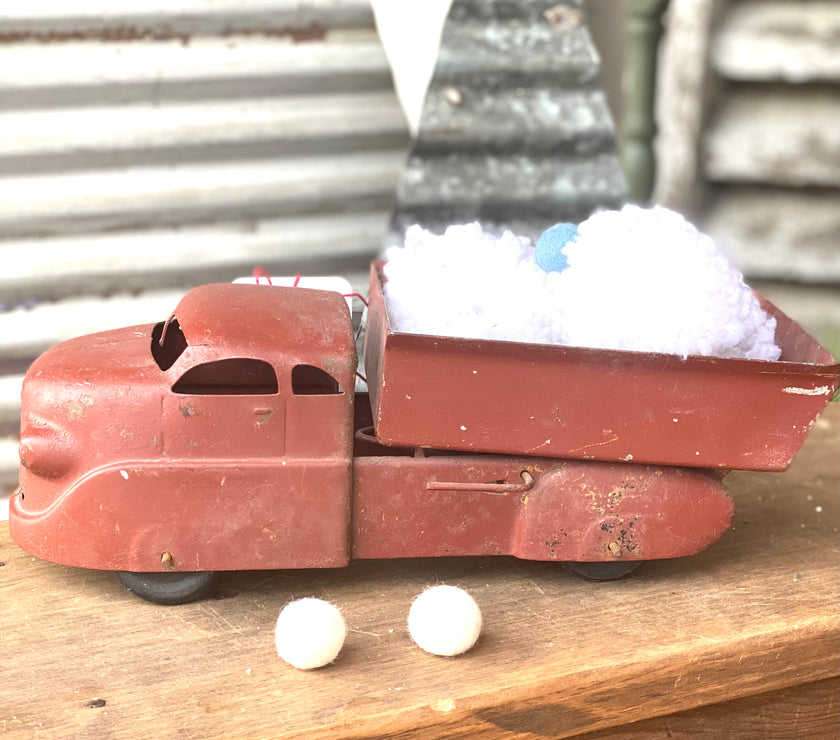 Early Red Metal Toy Truck