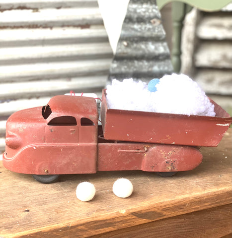 Early Red Metal Toy Truck