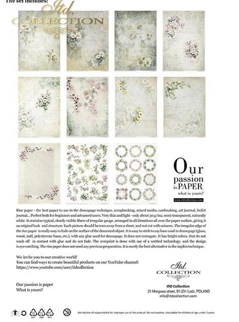 Rice Paper Pack Flower Post White