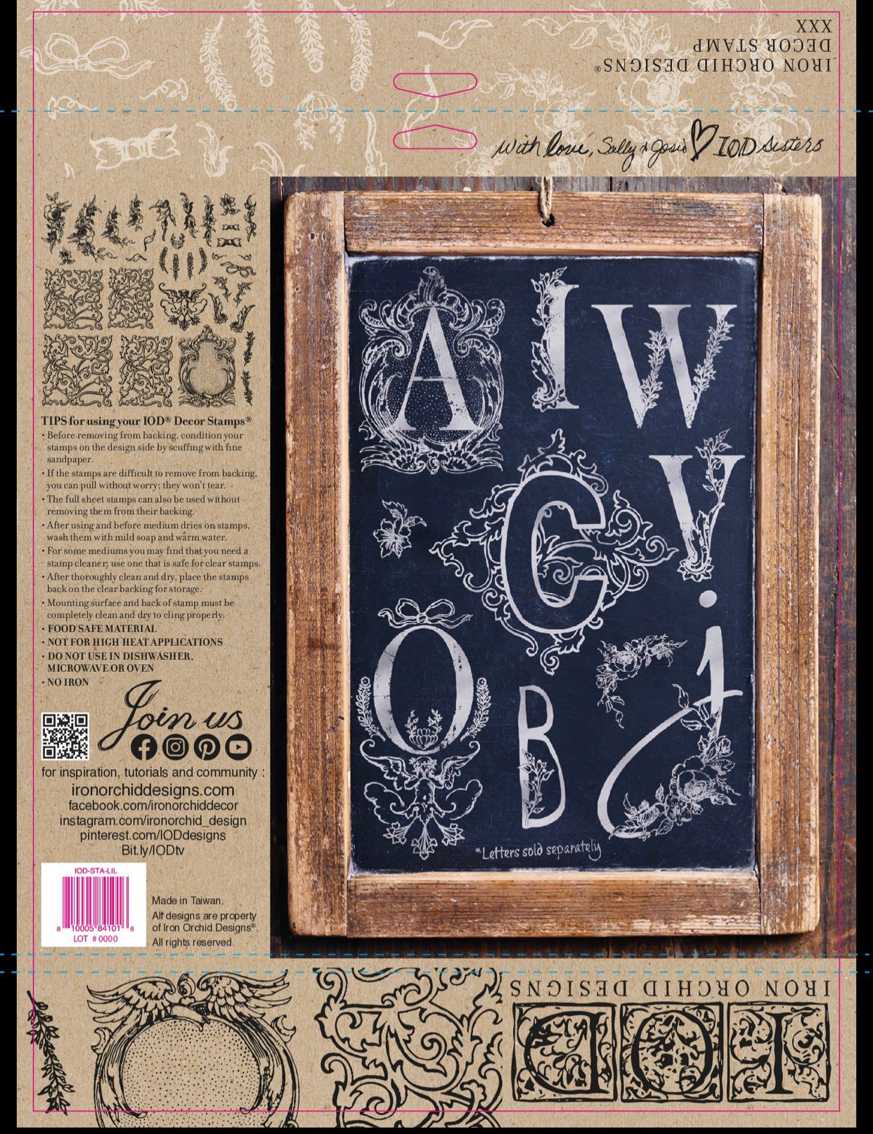 Alphabellies IOD Décor Stamp