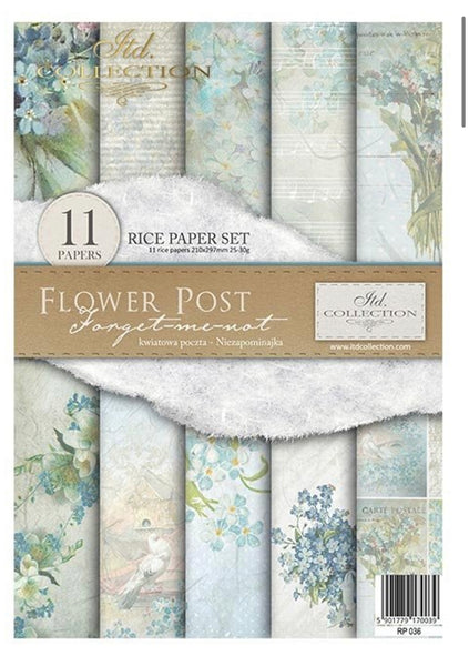 Rice Paper Pack Flower Post Forget me Not
