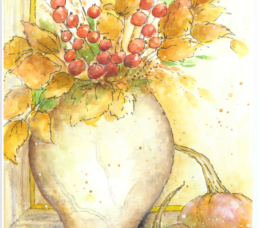 Gathered Leaves by ellen j goods, rice paper design by Decoupage Queen, arts & entertainment > hobbies & creative arts > arts & crafts, for decoupage and crafting