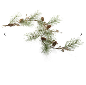 Needle Pine with Glitter Branches - Pine Cone Garland