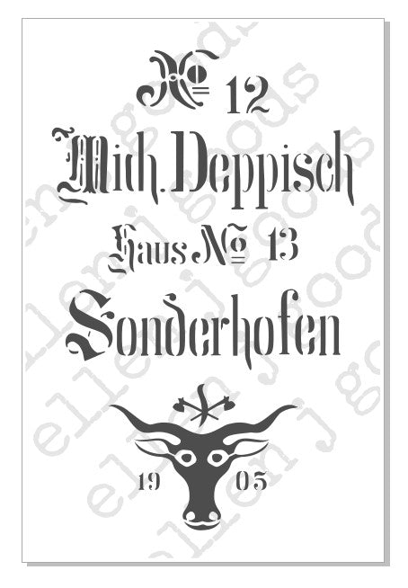 Saunderhofen Oxen #12 Stencil