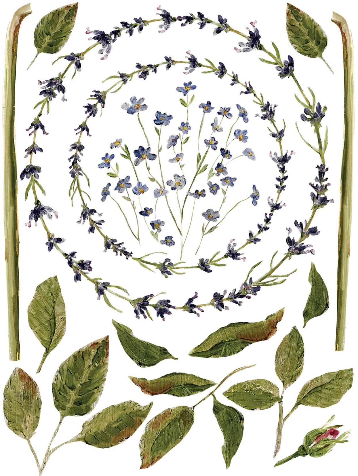 Painterly Florals IOD Transfer