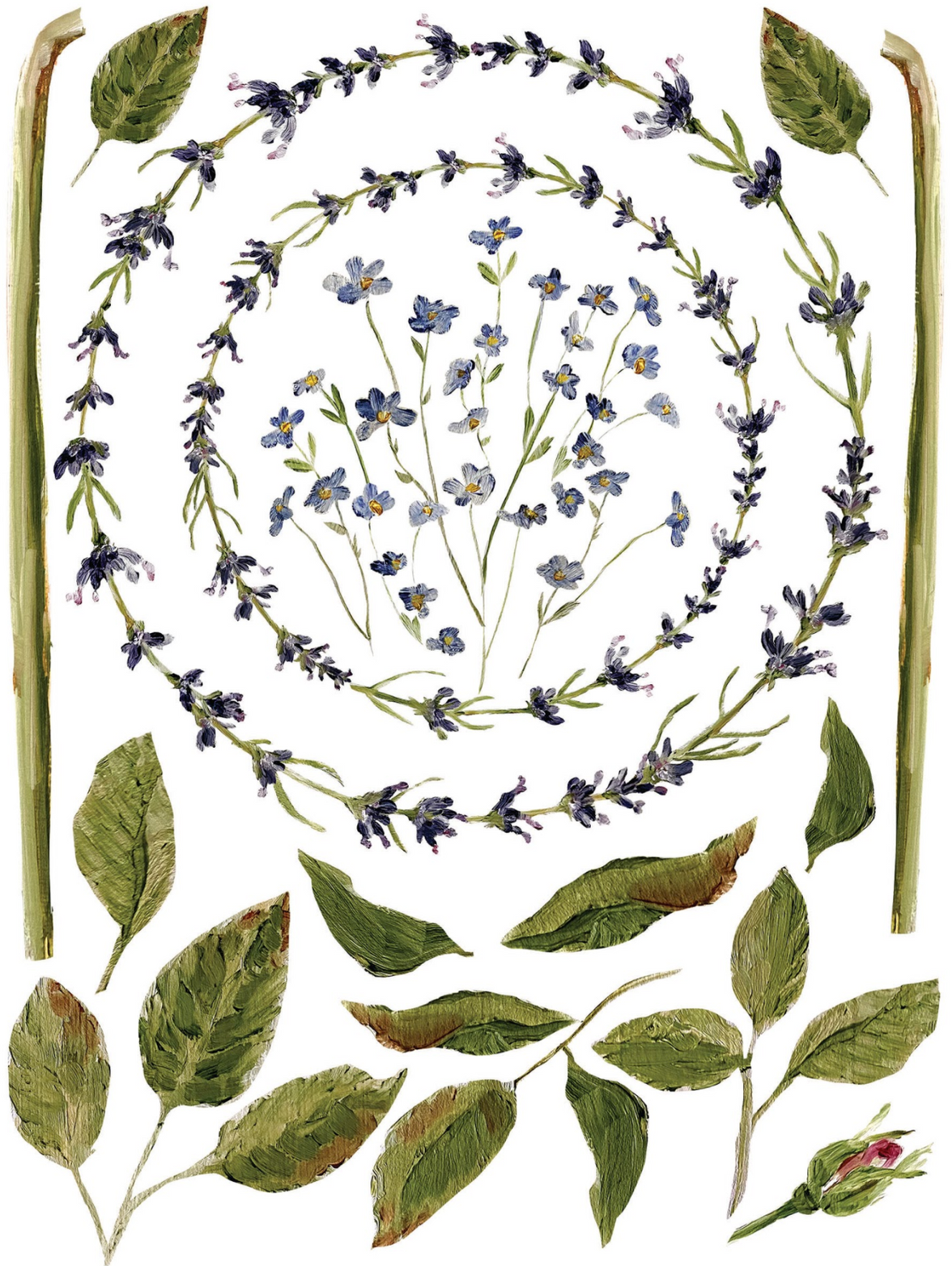 Painterly Florals IOD Transfer