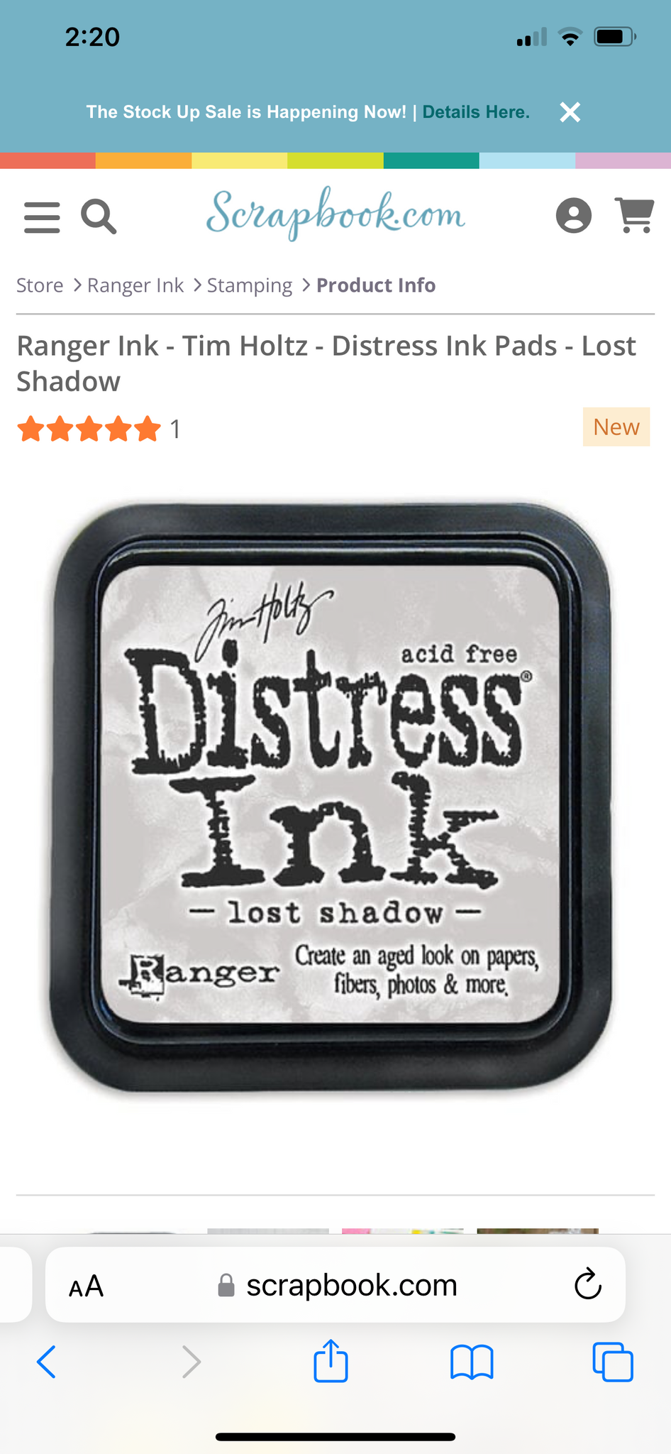 Ranger Distress Ink Lost Shadow