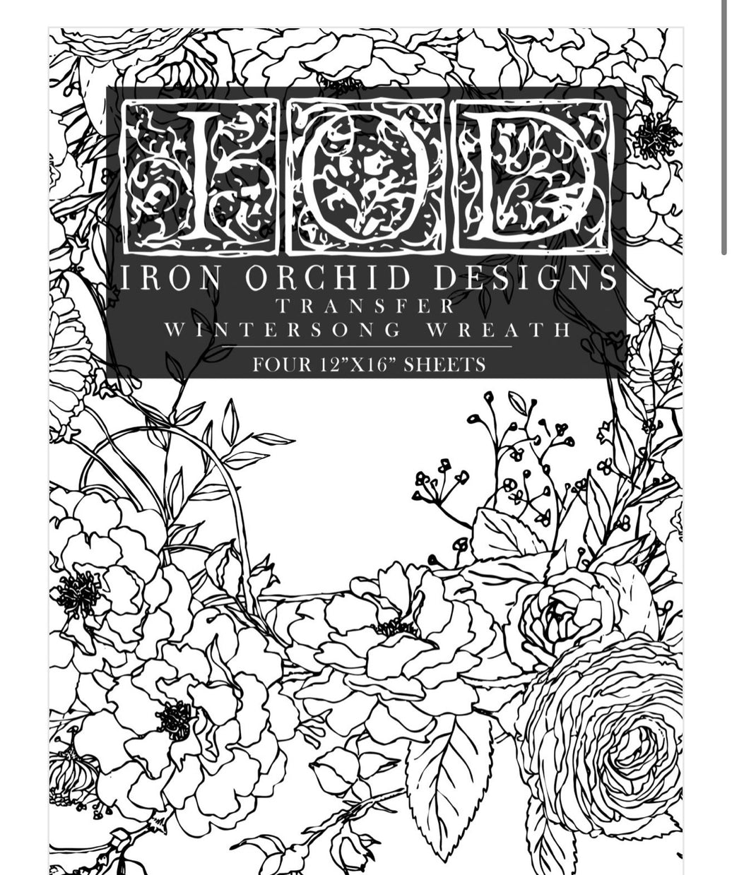 Winter's Song Wreath IOD Transfer