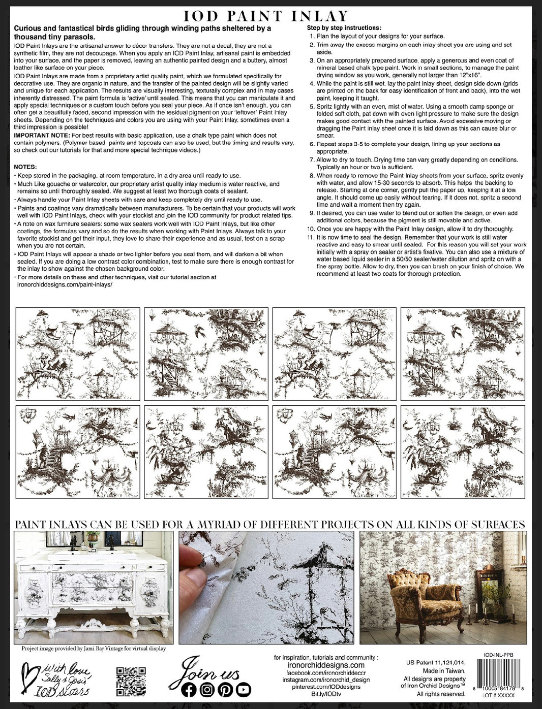 Petits Parasols IOD Paint Inlay