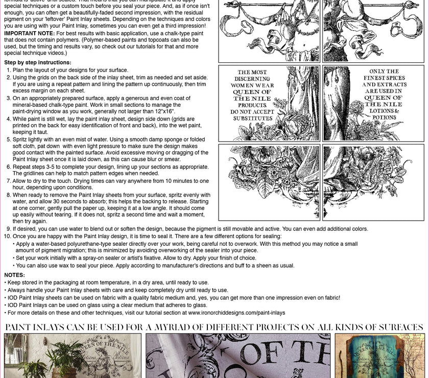 Queen of the Nile IOD Paint Inlay