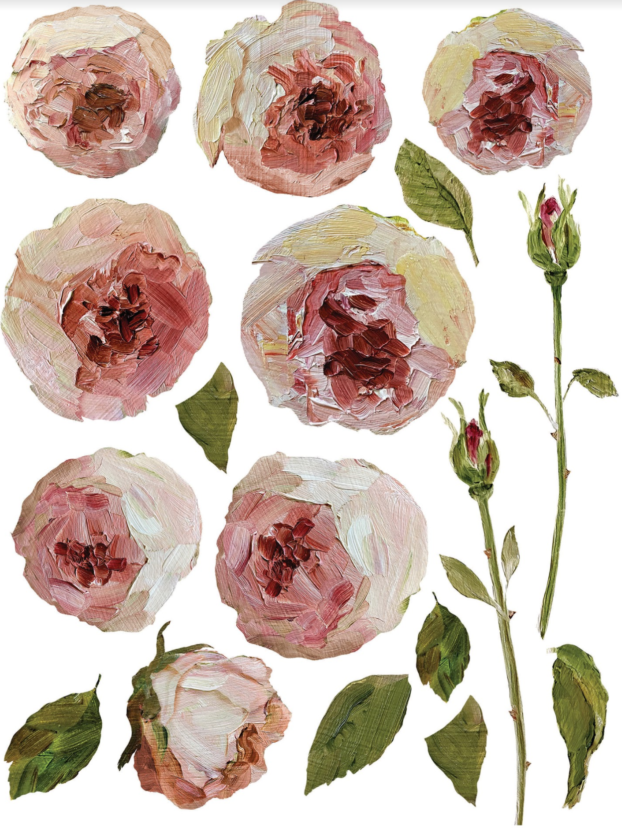 Painterly Florals IOD Transfer