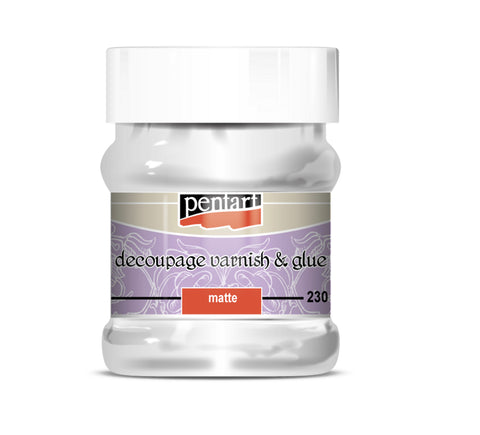 Pentart Decoupage Varnish & Glue, matte 230 ml