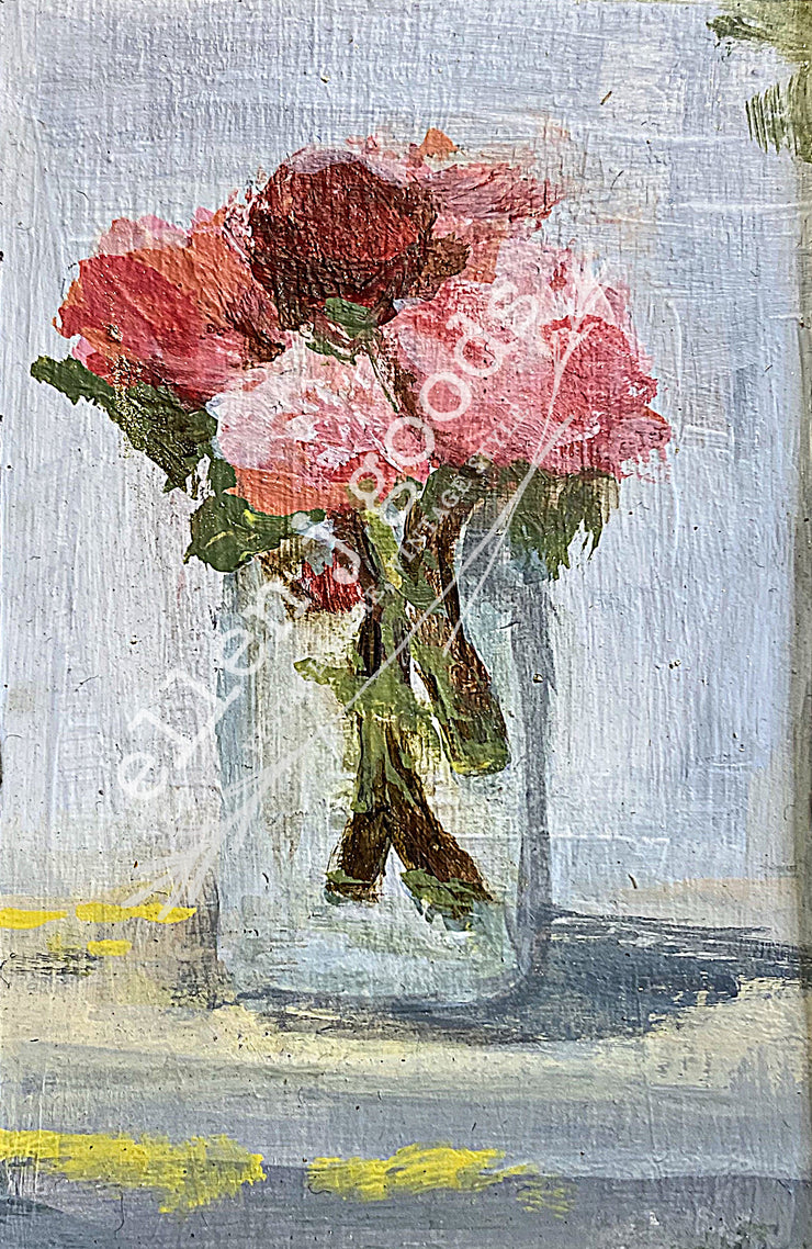 Set of 3 Original Art Florals Decoupage Papers