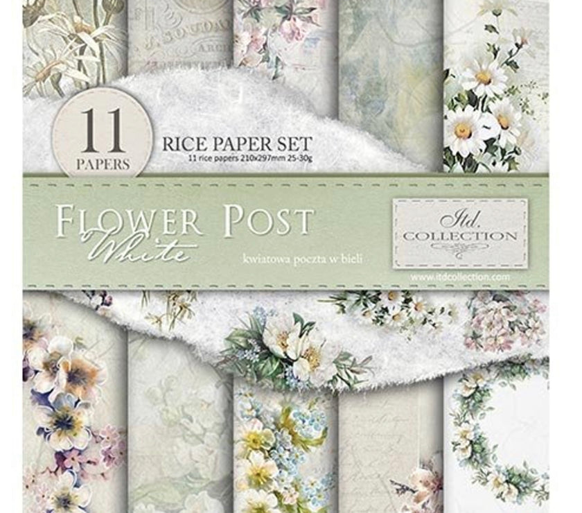 Rice Paper Pack Flower Post White