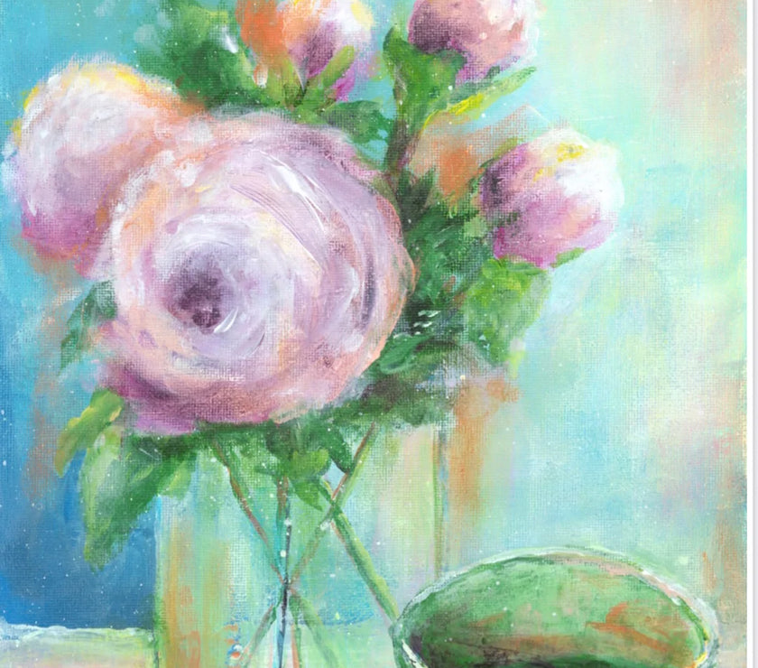 Cottage Roses III by ellen j goods