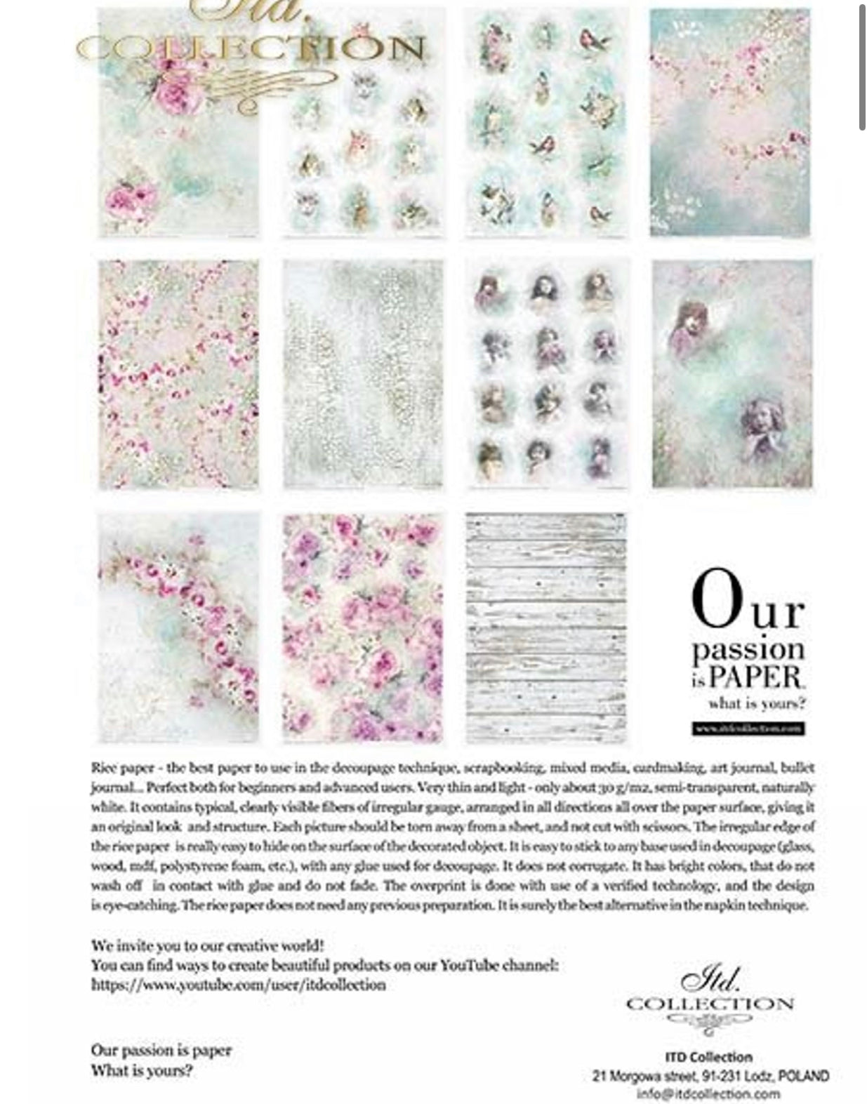 Shabby Chic Spring Set of 11  Rice Papers