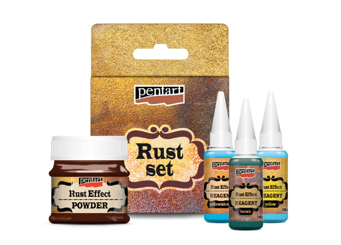 Pentart Rust Effect Set, 4 pc Natural Rust, design by Pentart, nan, for decoupage and crafting