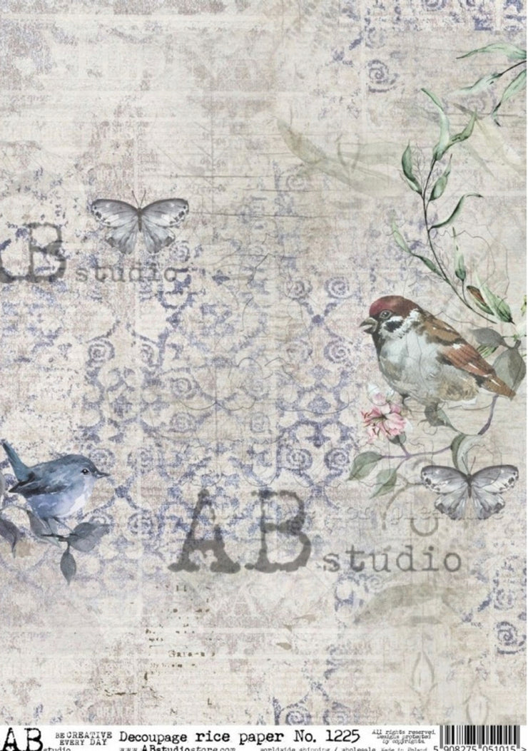 Birds and Butterfly Grunge ABRP_1225