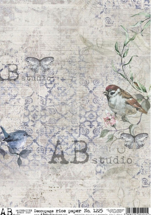 Birds and Butterfly Grunge ABRP_1225