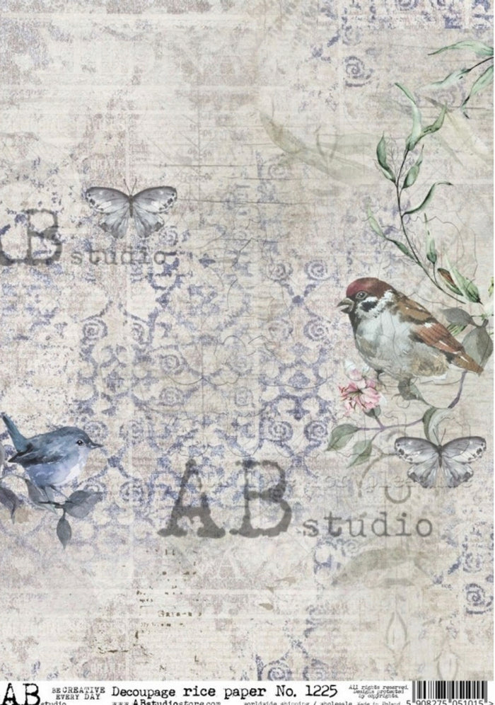 Birds and Butterfly Grunge ABRP_1225
