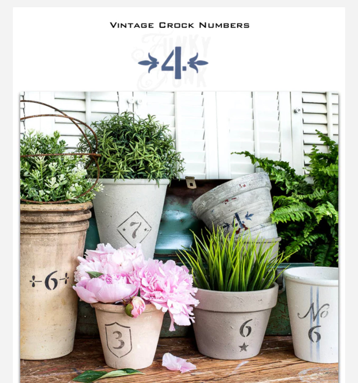 Funky Junk Vintage Crock Numbers