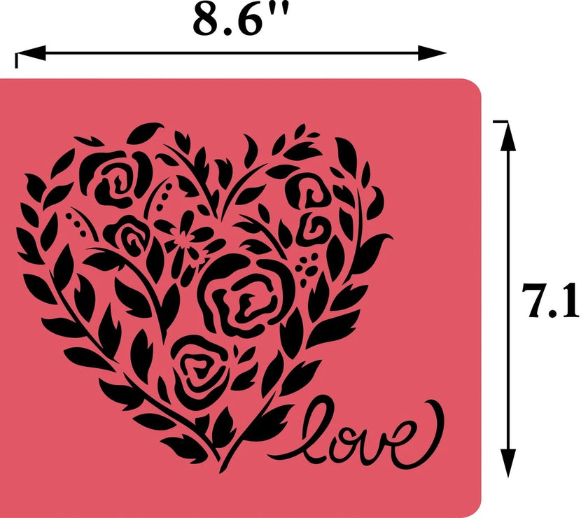 JRV stencil Two Hearts