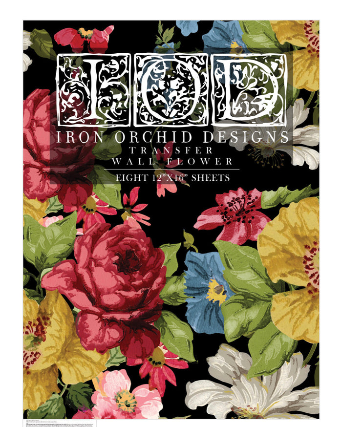 Wall Flower Decor IOD Transfer