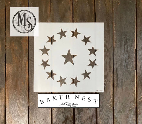 Muddaritaville/Baker Nest Cowpens Flag Barn Quilt Stencil