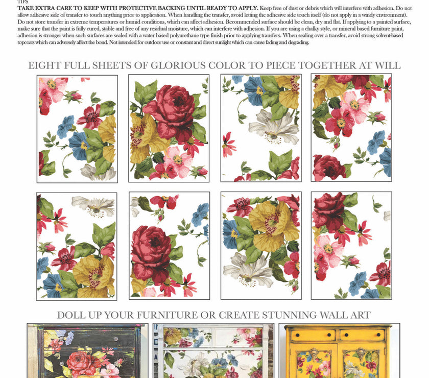 Wall Flower Decor IOD Transfer