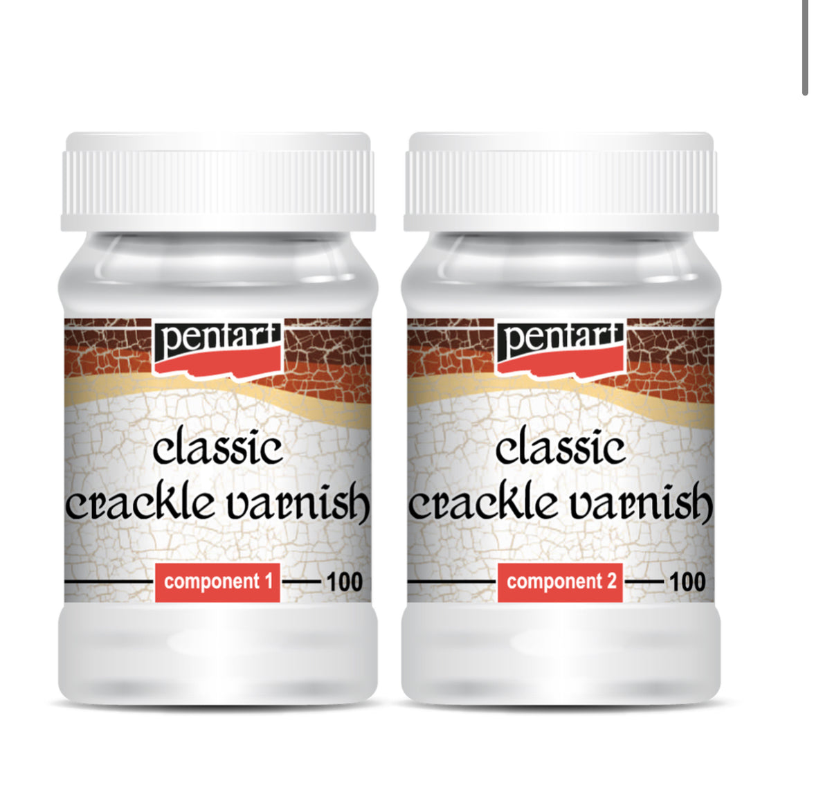 Pentart Classic Crackle Varnish, Classic, 2 Components, 2 Sizes, design by pentart, home & garden, for decoupage and crafting