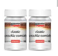 Pentart Classic Crackle Varnish, Classic, 2 Components, 2 Sizes, design by pentart, home & garden, for decoupage and crafting