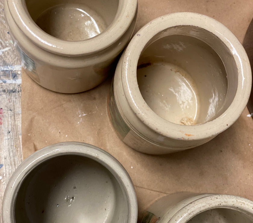 Vintage crock with added label