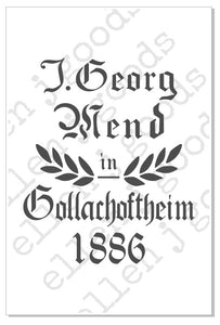 Georg Mend 1886 Stencil