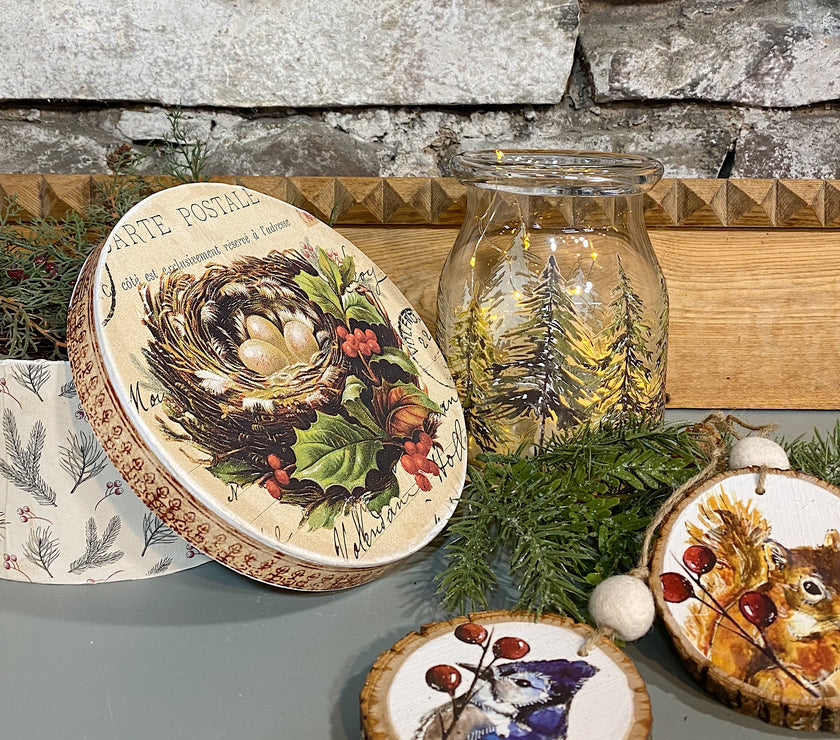 Set of three wood coasters