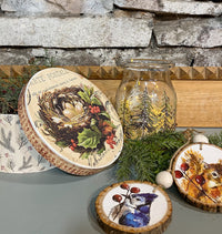 Set of three wood coasters