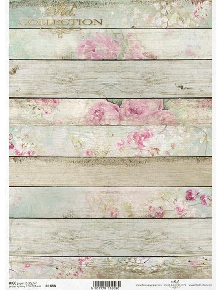 Shabby Roses on Wood A4
