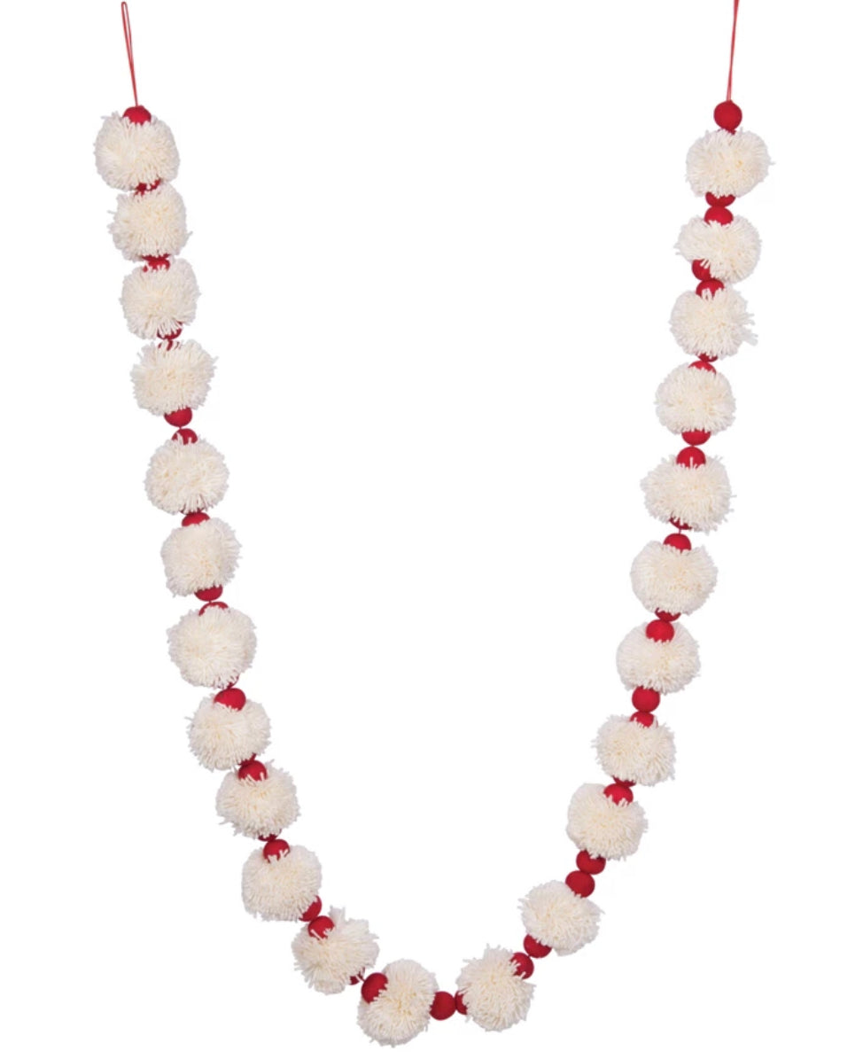 Pom Pom and  Christmastance Felt Ball Garland