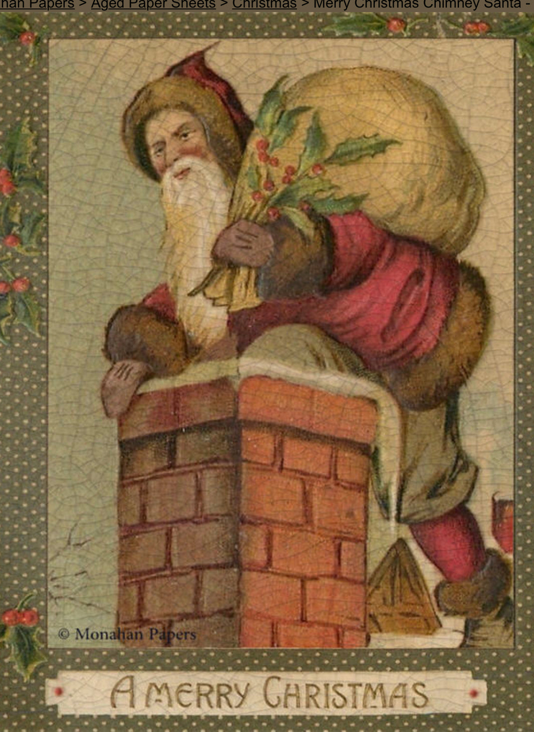Merry Christmas Chimney Santa (051) C252