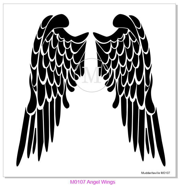 Muddaritaville Angel Wings  Stencil