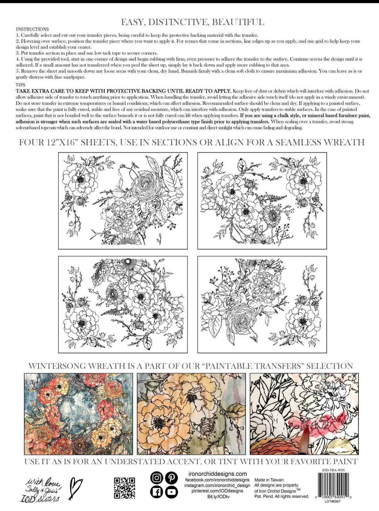 Winter's Song Wreath IOD Transfer