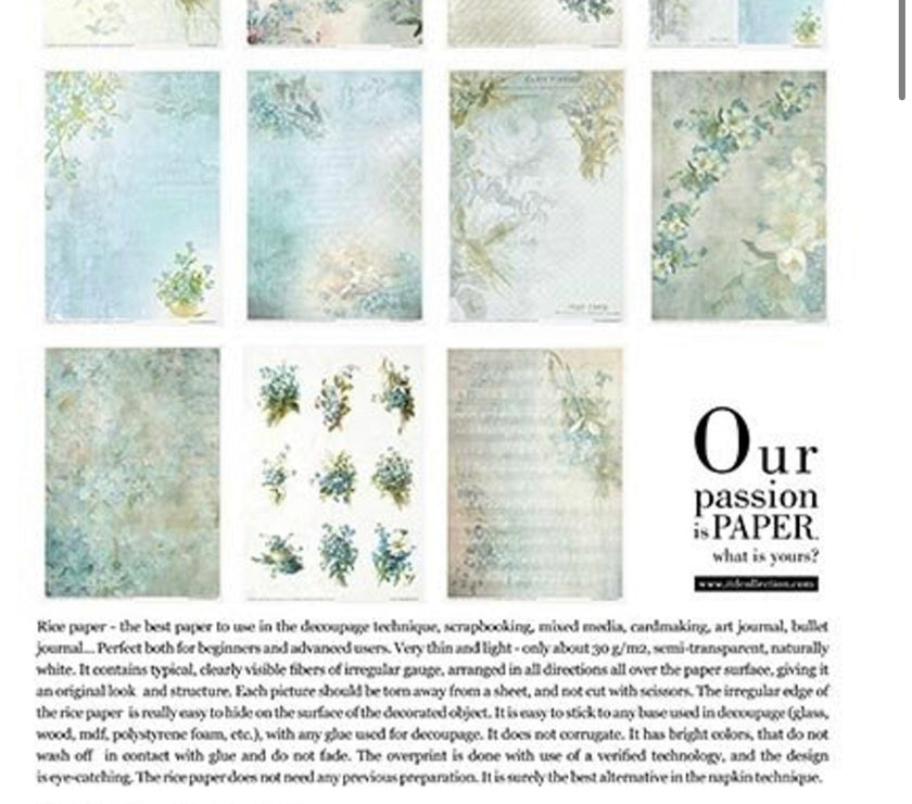 Rice Paper Pack Flower Post Forget me Not