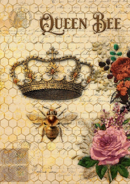 Queen Bee and Roses with Honeycomb