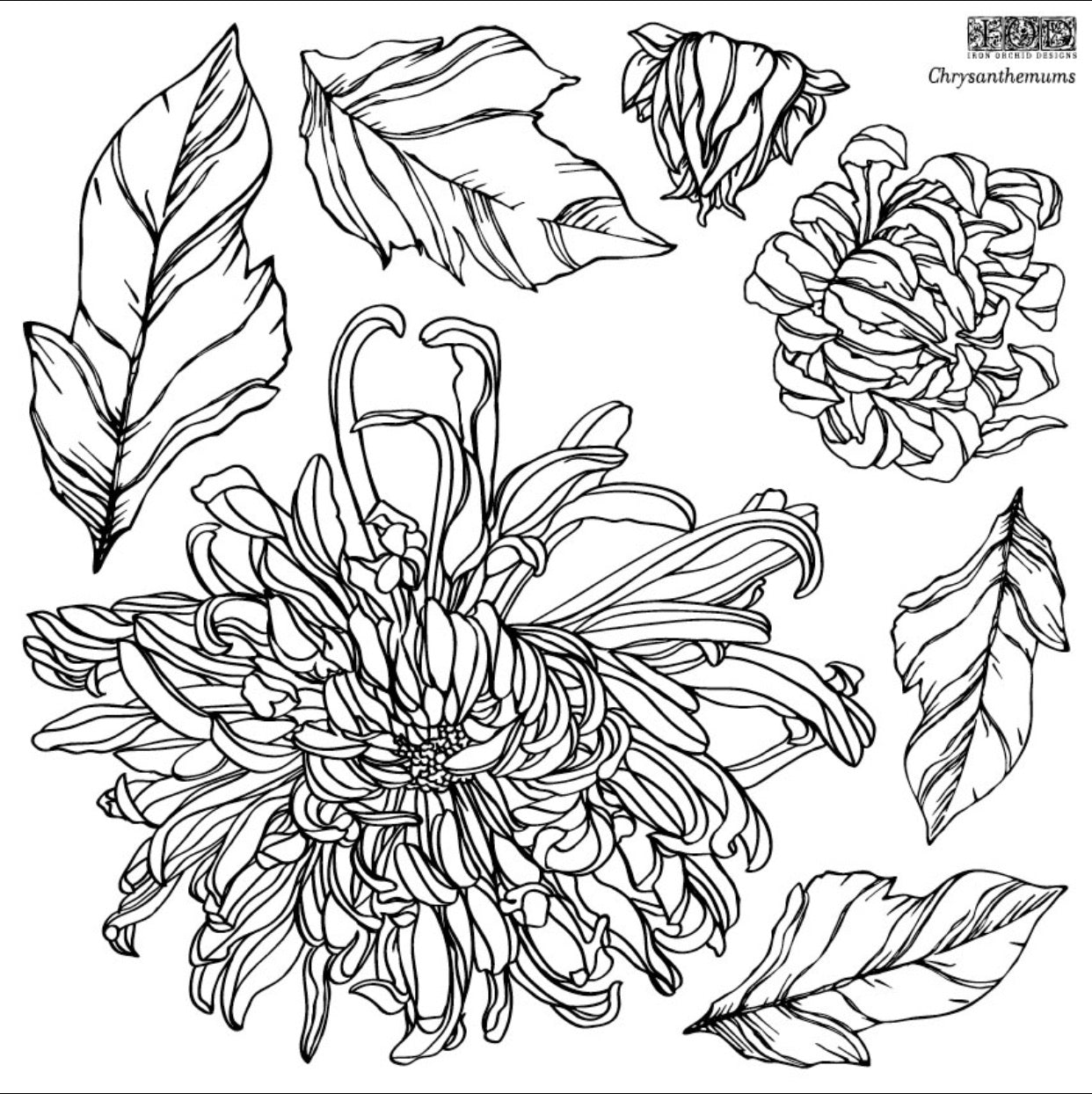 Chrysanthemum IOD Décor Stamp