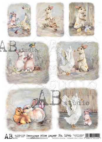 Watercolor Mini Easter Scenes 7 Pack 1246