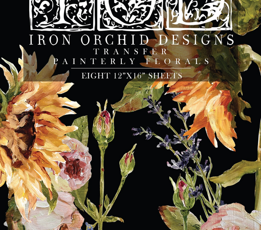 Painterly Florals IOD Transfer