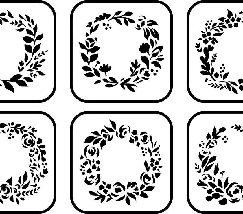 JRV Stencil Floral Wreath Mini