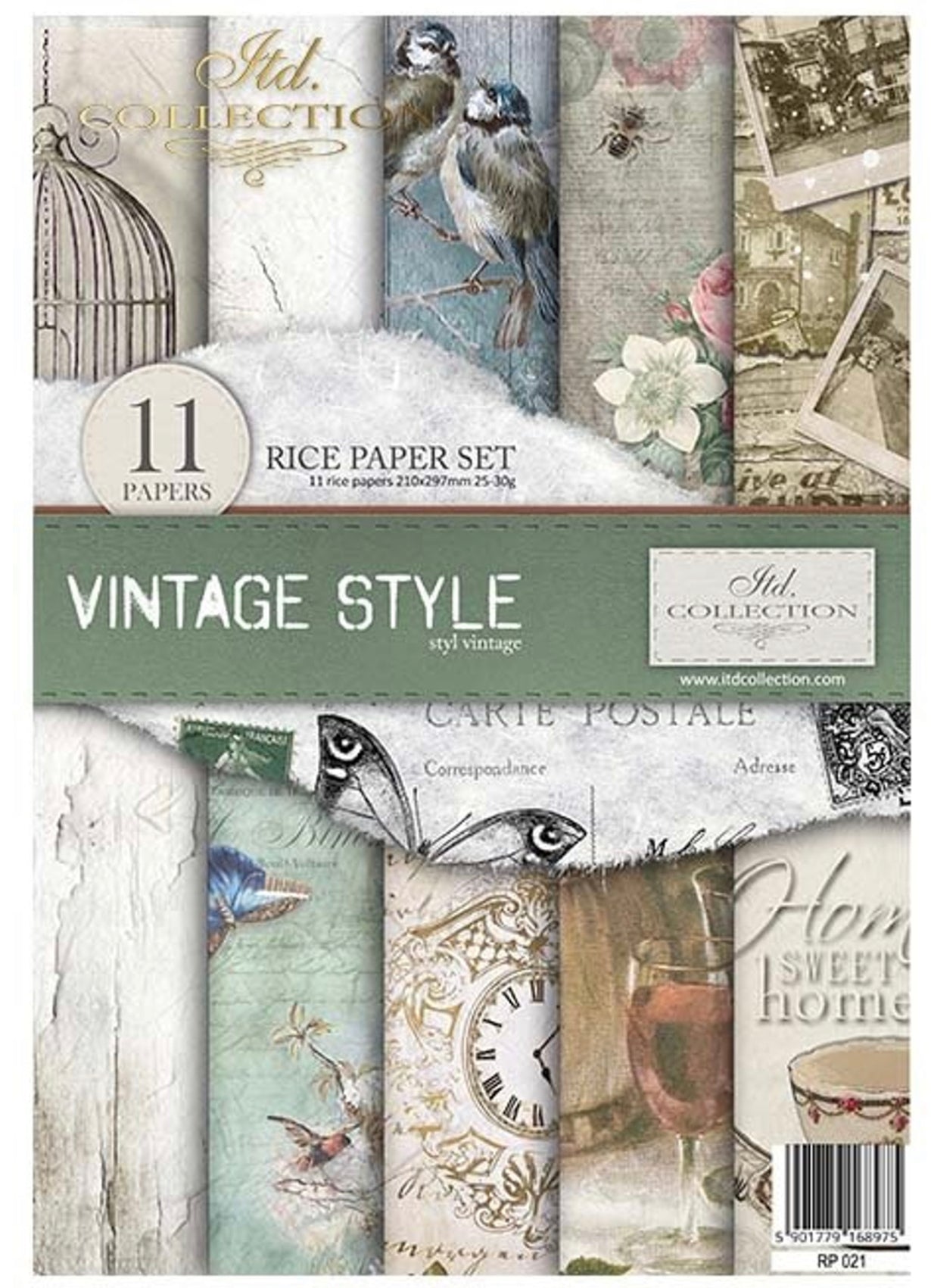 Vintage Style Set of 11  Rice Papers