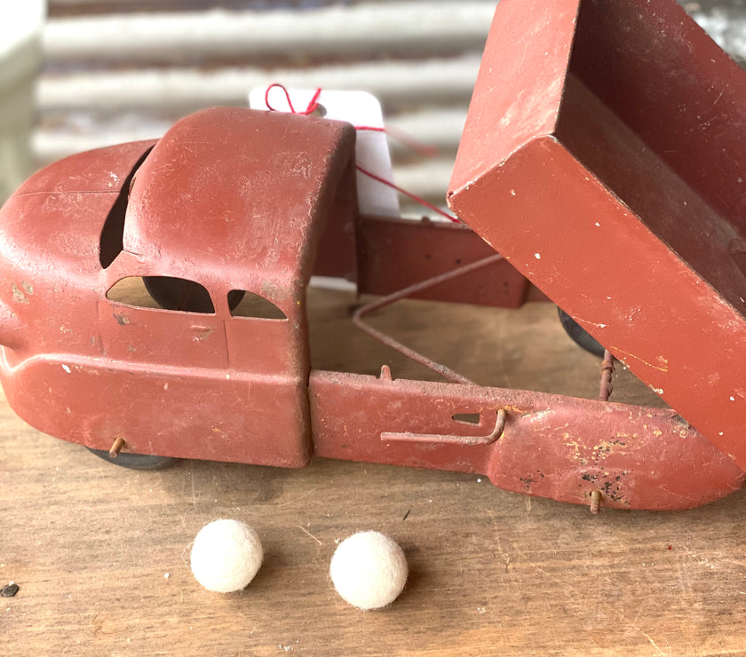 Early Red Metal Toy Truck